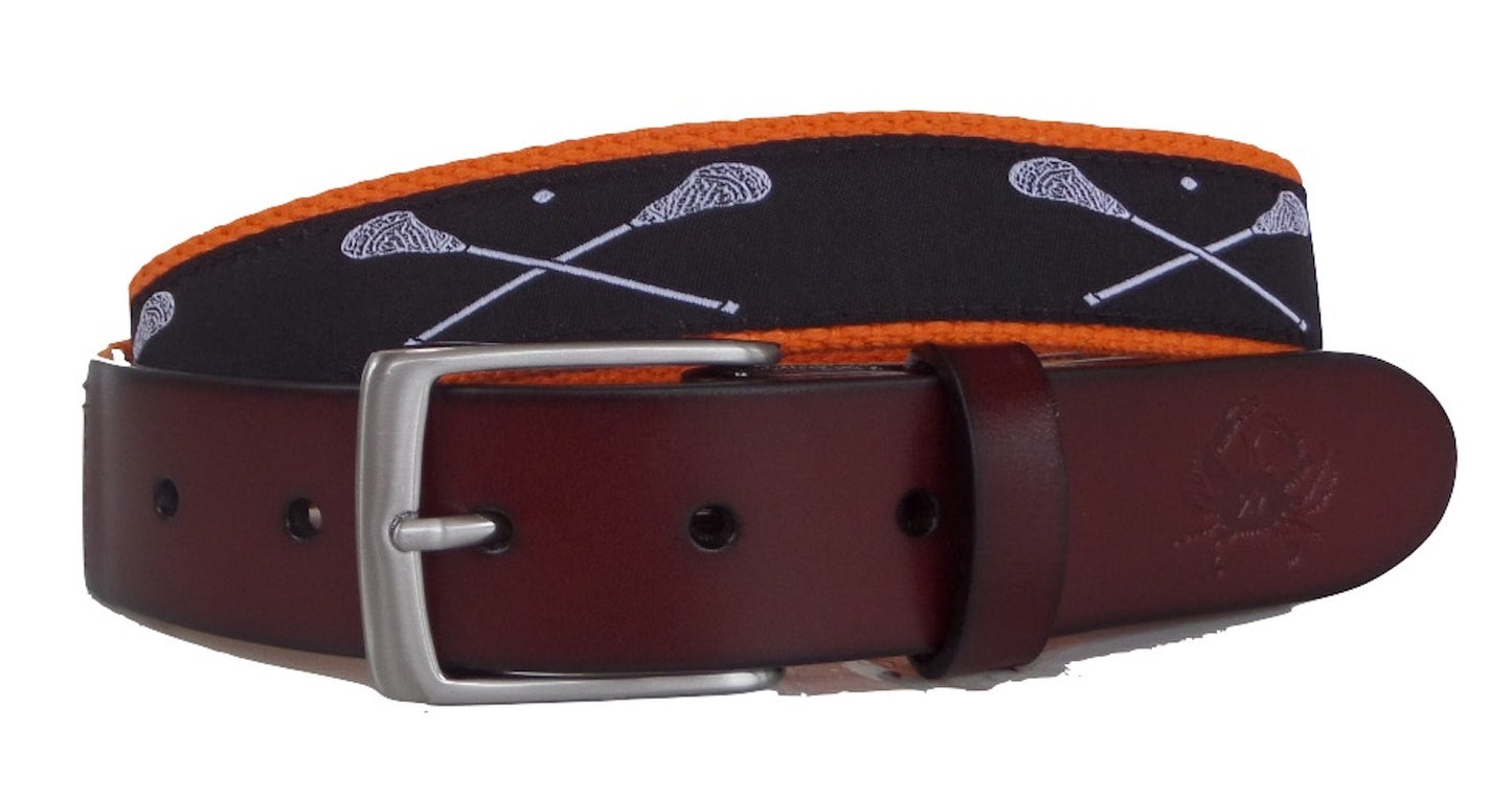 Black Lacrosse Leather Belt
