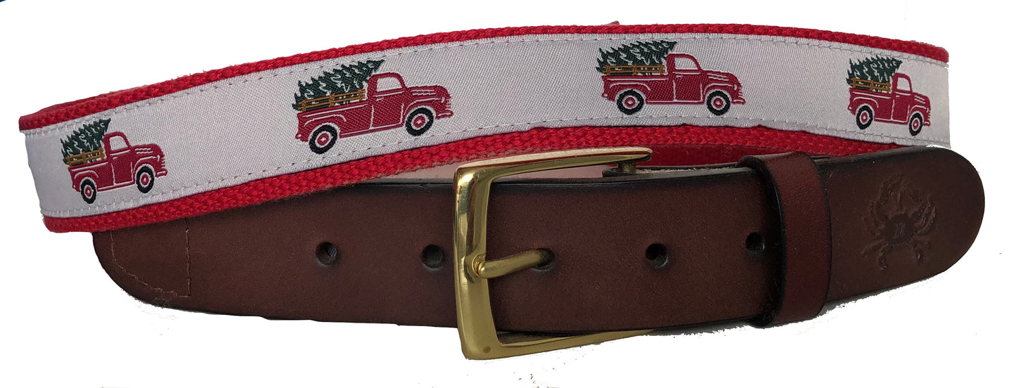 Christmas Holiday Leather Belt