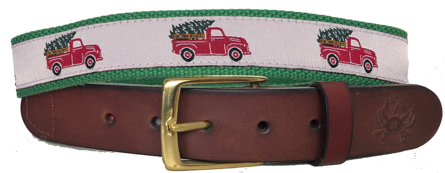 Christmas Holiday Leather Belt
