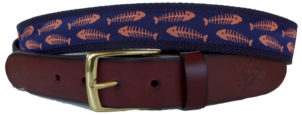 Coral Bonefish Leather Belt