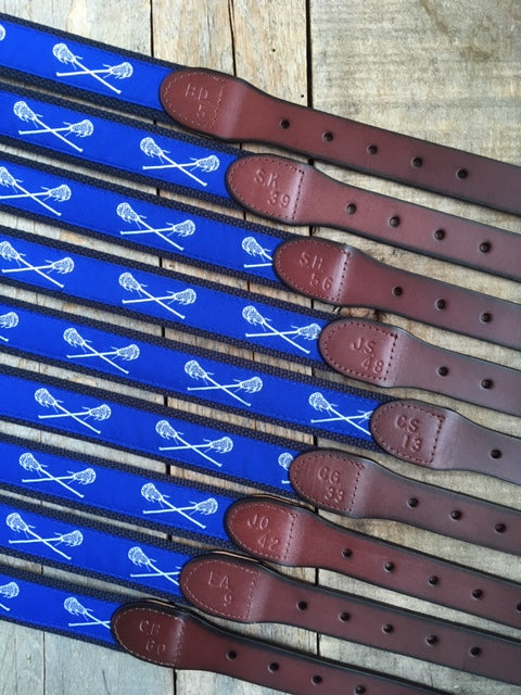 Team Lacrosse Belts with Stocked Ribbon