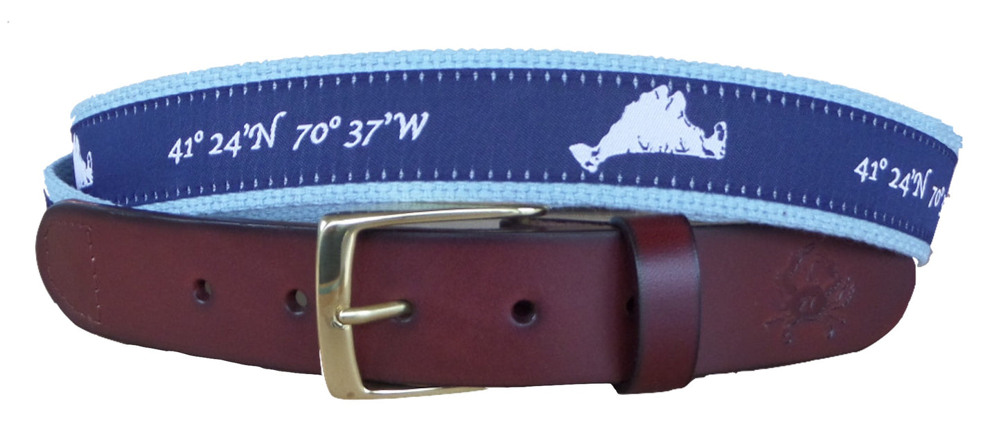 Martha's Vineyard Island Leather Belt