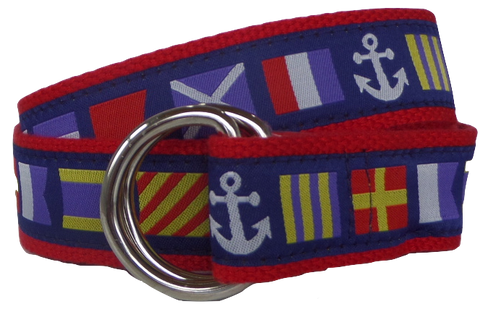 Nautical Flag D-Ring Belt