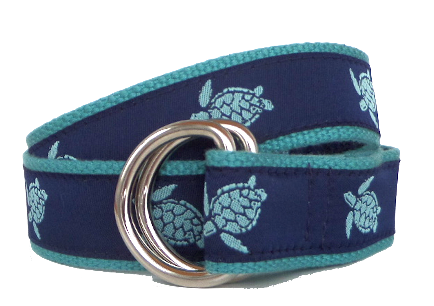 Teal Sea Turtle D-Ring Belt
