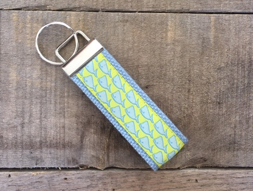 Whales on Sun Key Chain