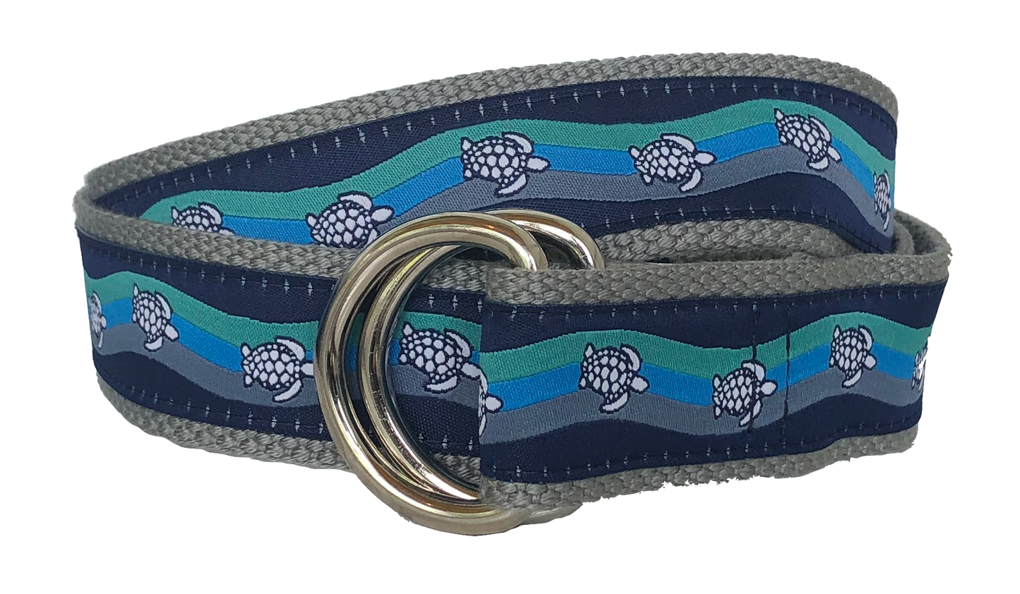 Sea Turtle Wave D-Ring Belt