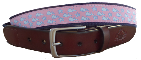 Whales and Starfish Leather Belt