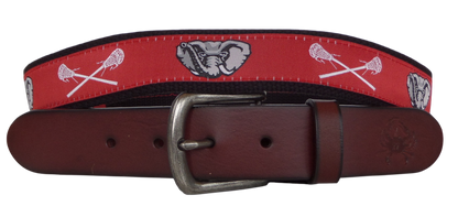 Somers Red Lacrosse Ribbon Leather Belt