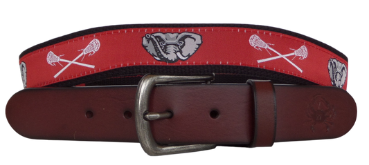 Somers Red Lacrosse Ribbon Leather Belt