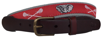 Somers Red Lacrosse Ribbon Leather Belt