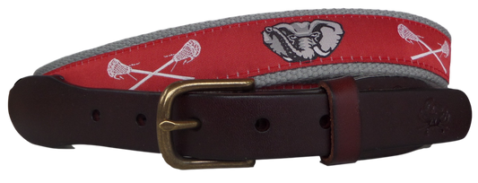 Somers Red Lacrosse Ribbon Leather Belt