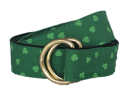 Mini Shamrock D-Ring Belt/ St. Patrick's Day Belt