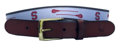 Somers White Lacrosse Ribbon Leather Belt