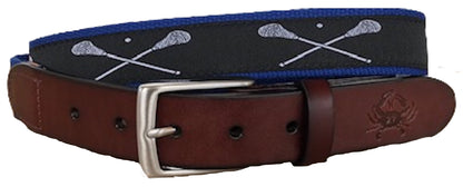 Black Lacrosse Leather Belt