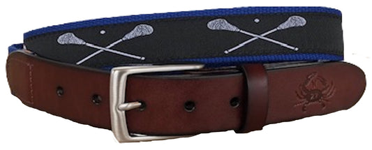 Black Lacrosse Leather Belt