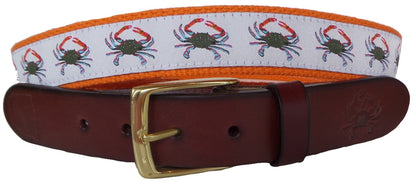 Blue Crab Leather Belt