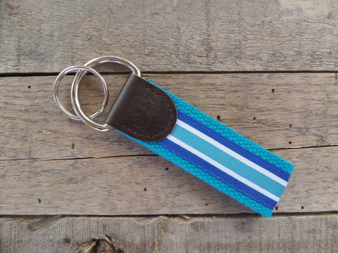 Summer Blue Stripe Key Chain
