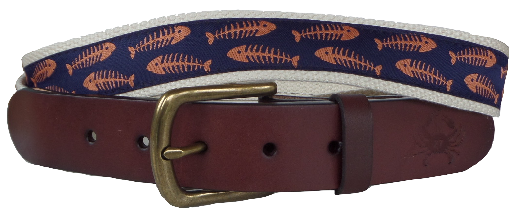Coral Bonefish Leather Belt
