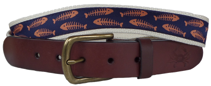 Coral Bonefish Leather Belt