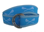 Carolina Blue Lacrosse Ribbon D-Ring Belt