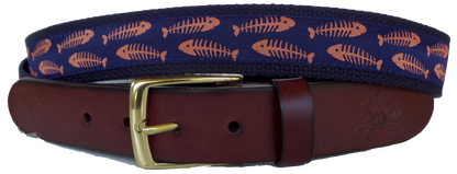 Coral Bonefish Leather Belt