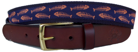 Coral Bonefish Leather Belt