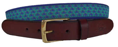 Blue Crab School Leather Belt