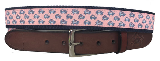 Blue Crabs Leather Belt