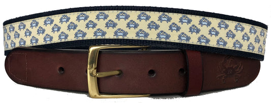 Blue Crabs Leather Belt