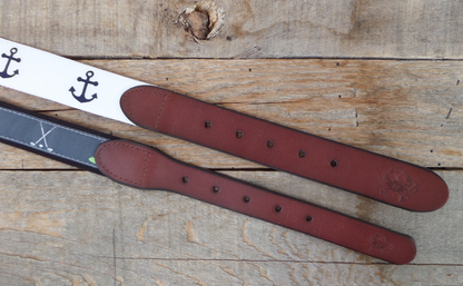 Blue Flower on Rose Pink Leather Belt (Copy)