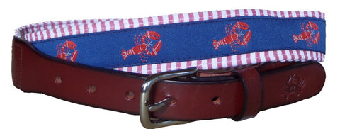 Lobster with Red Seersucker Leather Belt