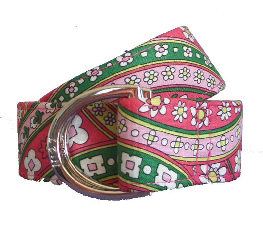 Lyla Spring Daisy Fabric D-Ring Belt
