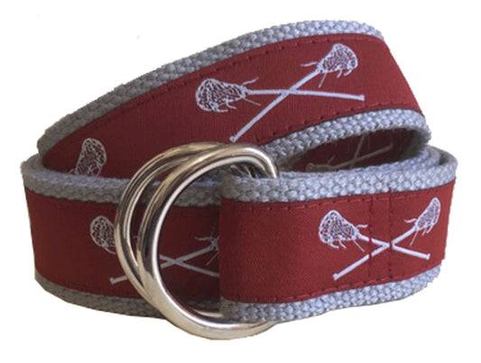Maroon Lacrosse D-Ring Belt