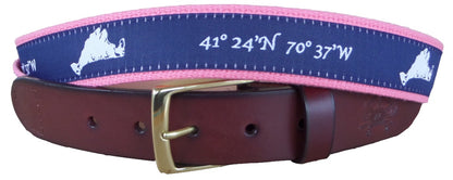 Martha's Vineyard Island Leather Belt