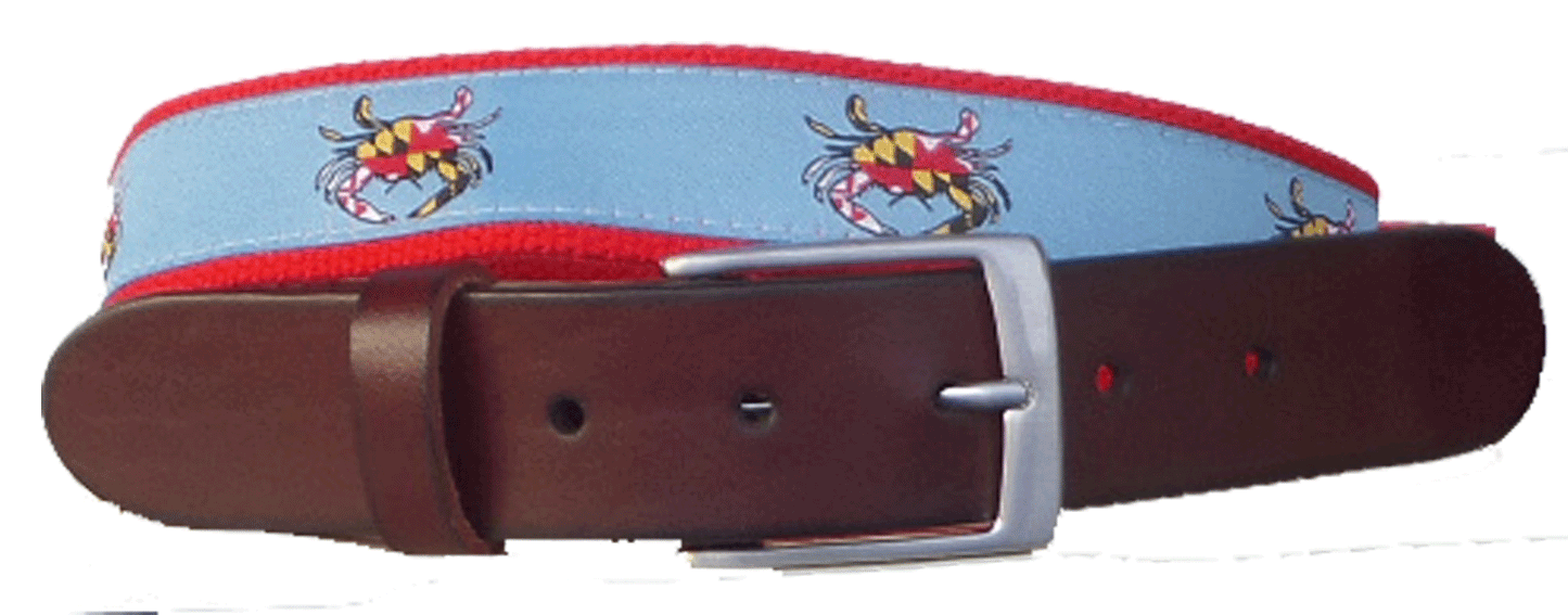 Maryland Crab Leather Belt