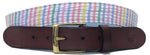 Seersucker Leather Belt/ Pastel Seersucker Belt/ Spring Leather Belt