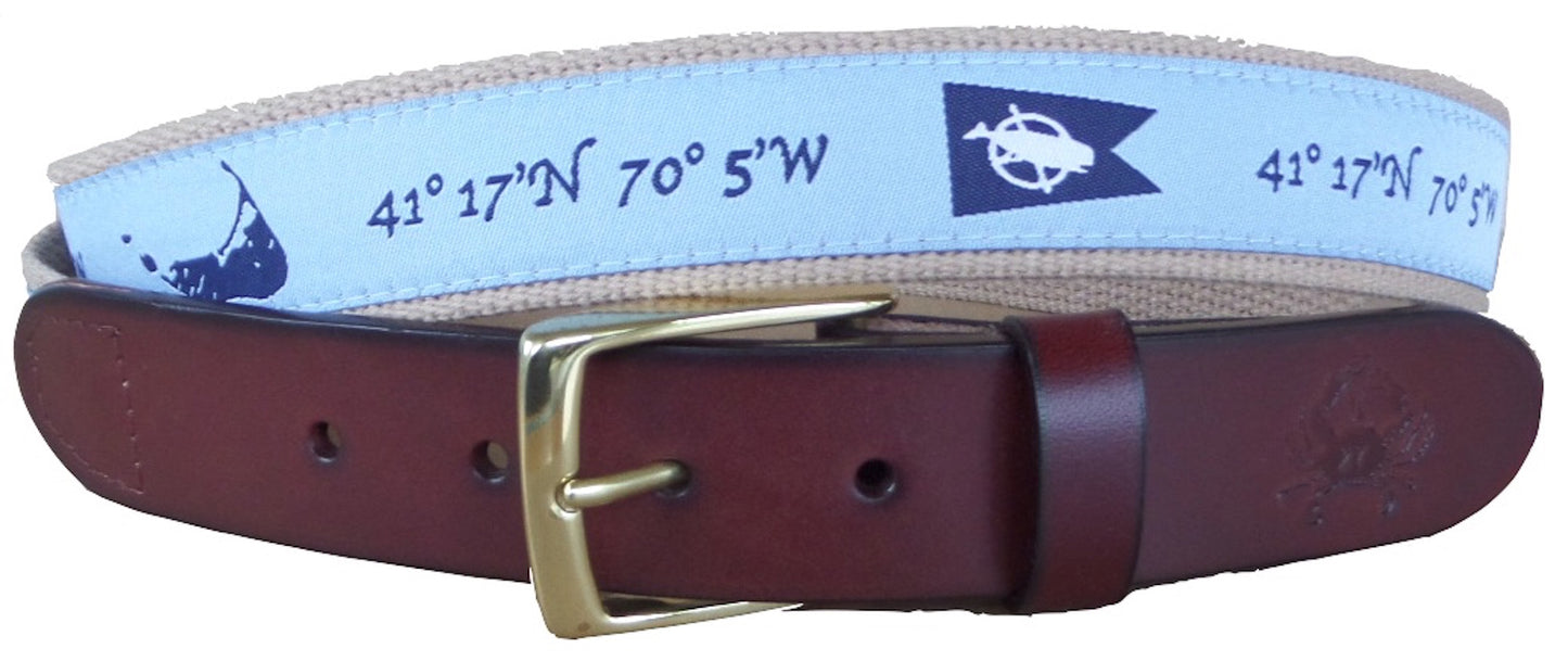 Nantucket Island Leather Belt