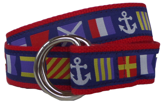 Nautical Flag D-Ring Belt