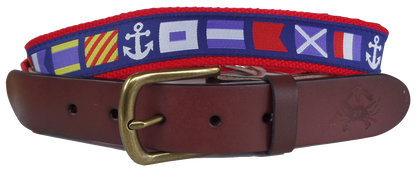 Nautical Flag Leather Belt