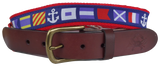 Nautical Flag Leather Belt