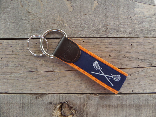 Navy Lacrosse Key Chain
