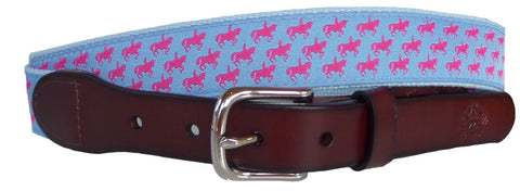 Pink Horse Equestrian Leather Belt