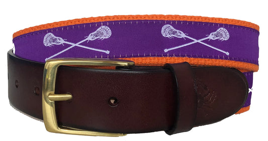 Purple and White Lacrosse Belt