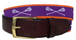Purple and White Lacrosse Belt