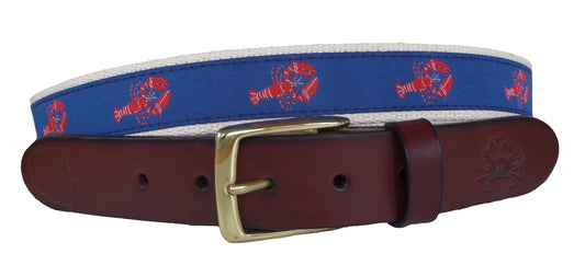 Lobster on Natural Webbing Leather Belt