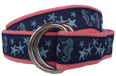 Seahorse and Starfish D-Ring Belt