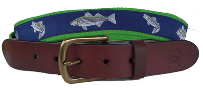 Striped Bass Leather Belt