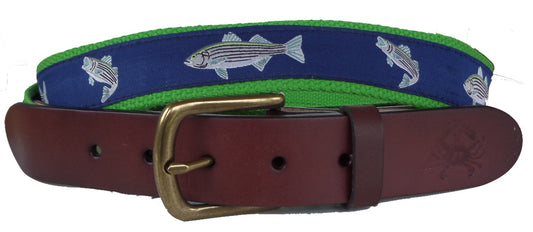 Striped Bass Leather Belt