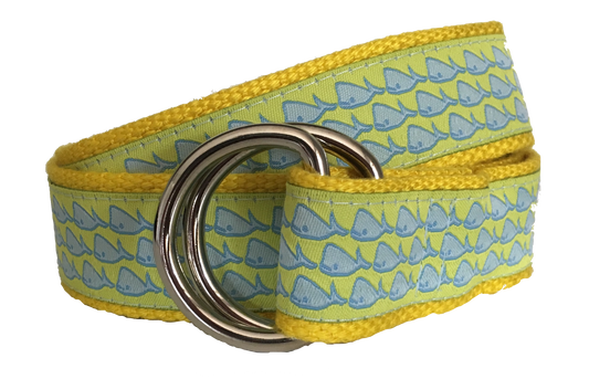 Whales on Sun D-Ring Belt