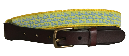 Whales on Sun Leather Belt